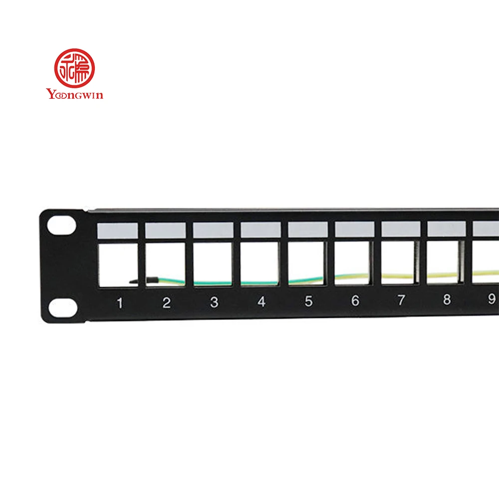 Best Price & Premium Quality 19" 1U 24-port Category 6A Modular Unshielded Patch Panel for Data Center Rack Mount Network Wiring details