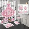 JY170 (12) Robe de bal rose et texte Paris