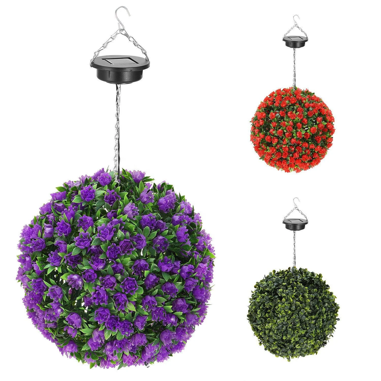 solar flower ball hanging light