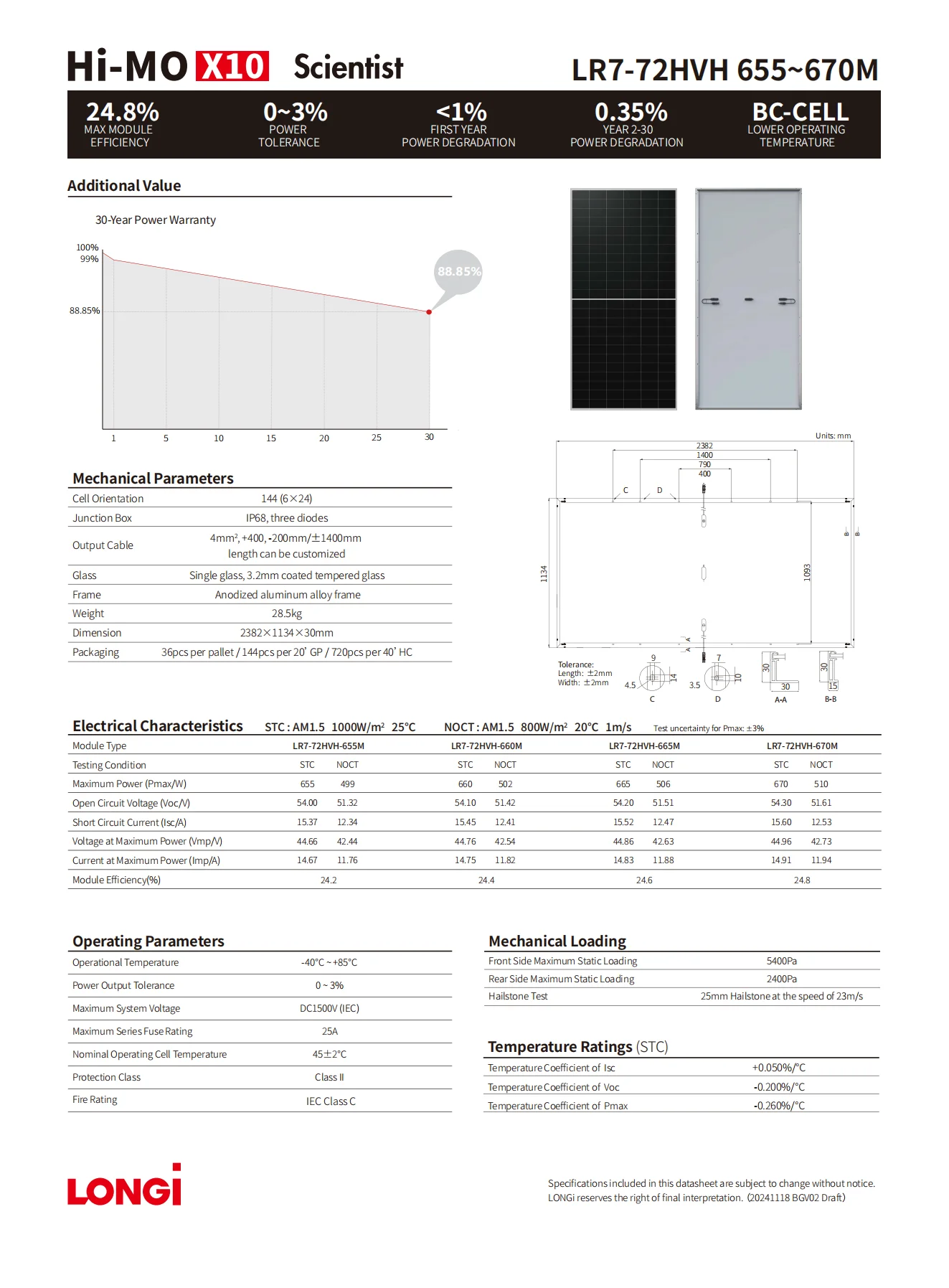 High Performance for Longi Himo X10 N-Type Aluminium Frame IBC Solar Home System 10-Panel System 655W-670W Solar Panels factory