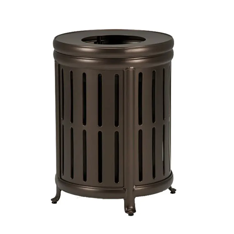 New Design Outdoor Creative Metal Garbage Trash Can Outside Garden Street Cute Recycle Waste Bin Public Commercial Steel Dustbin