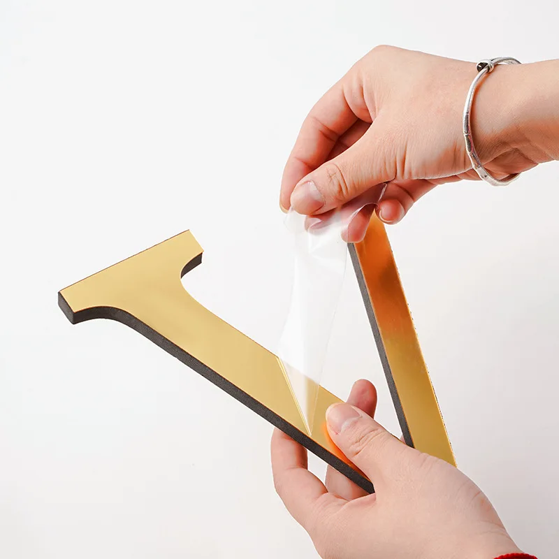 10cm/15cm/20cm 26 English Letters Diy 3d Mirror Acrylic Wall Decals