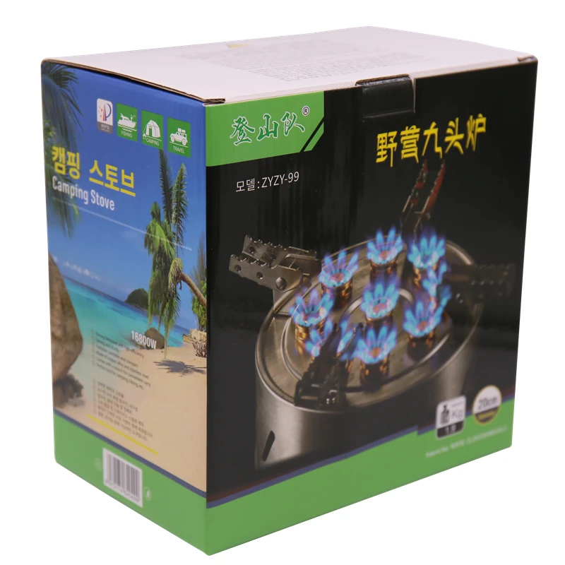 Zyzy Factory Direct Sales/nine Star Nine Head Outdoor Stove 9 Core Camping  Stove Volcano Furnace - Buy Mini Portable Self-driving Outdoor Stove Gas