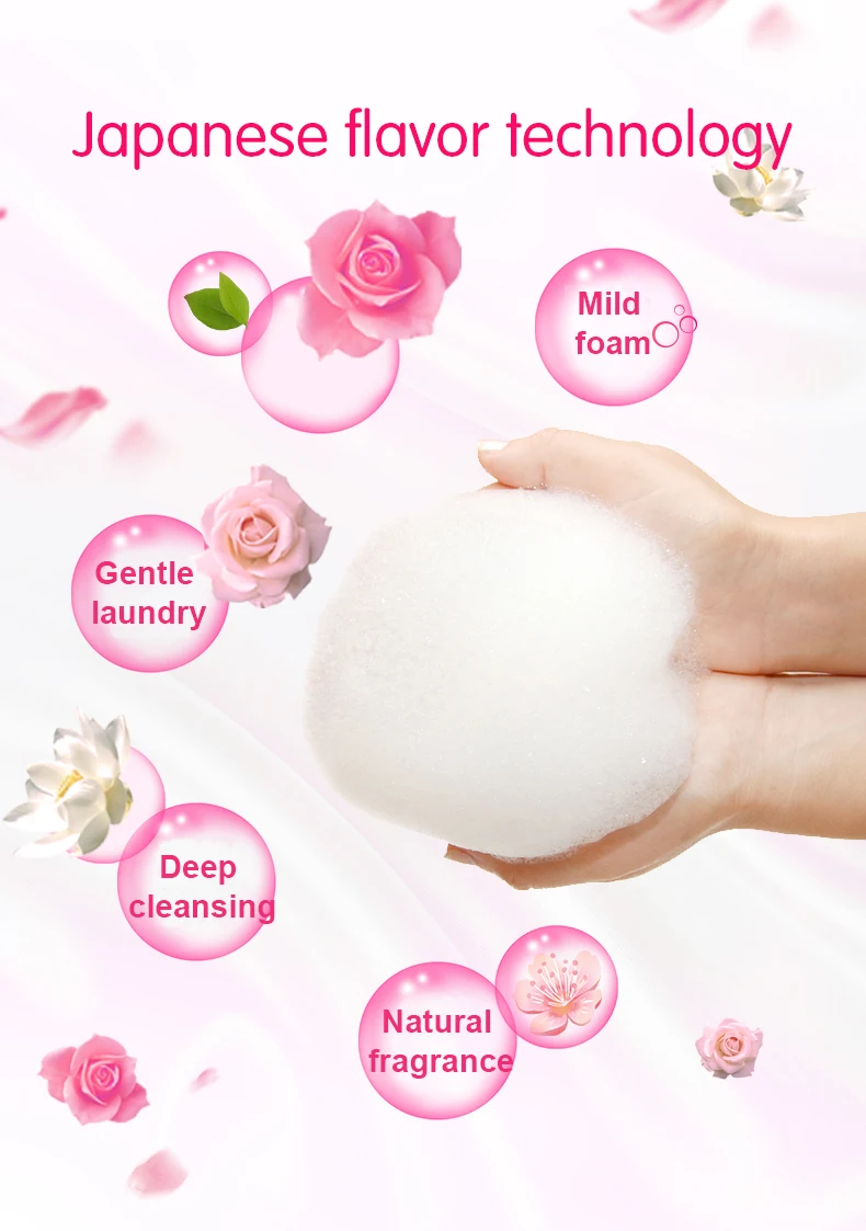 Japanese flavor technology, Gentle laundry, Deep cleansing, Natural fragrance