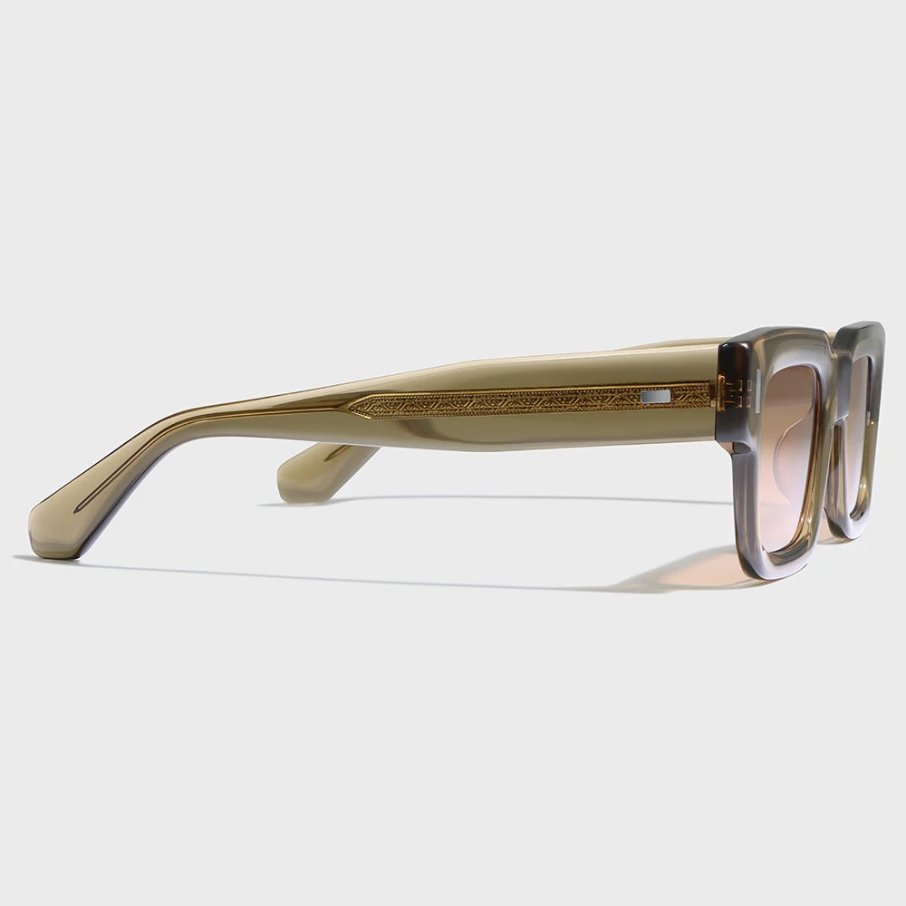 Yeetian Bevel Acetate Frame Retro Rectangle 2023 Luxury Men Light Shade Hot Trending City Vision Fall Red Lens Sunglasses
