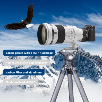 The Newest Heavy Duty Carbon Fiber  Tripod  With Fluid Ball Head  for Camera and Shooting Tripod  Camera  Tripod for Hunting  DM detail image
