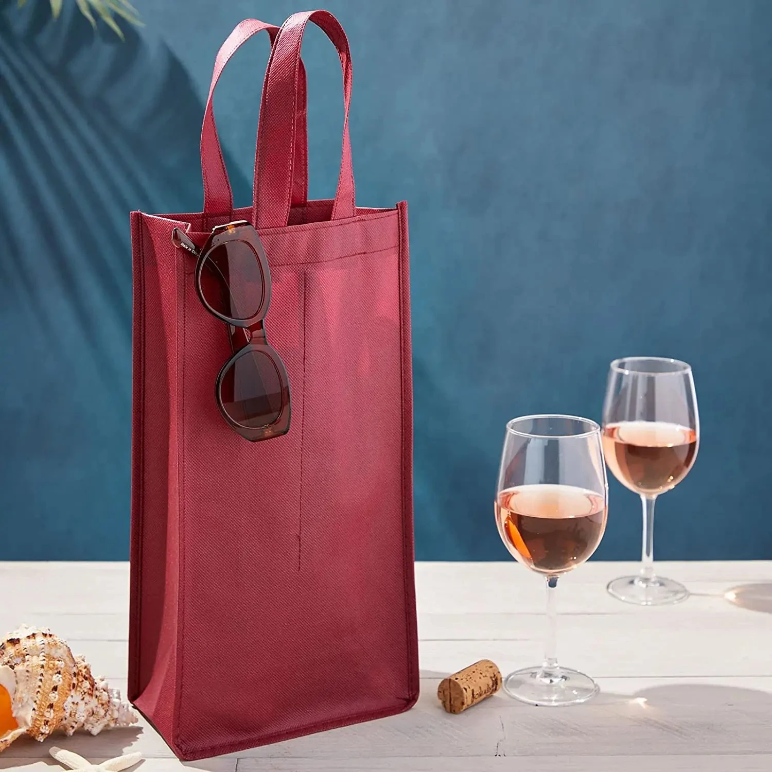 Promotional Reusable Logo Custom Non Woven Bag Non Woven Wine Bags for Wine Bottles