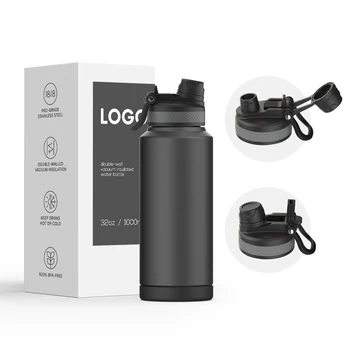 New Design Hot Sale 32oz Wide Mouth Vacuum Insulated Thermos Water Bottle with Lids Double Wall Stainless Steel Sports GYM Flask