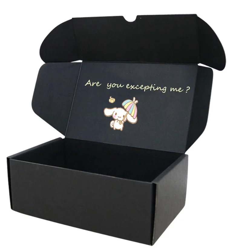 Custom Black Corrugated Shipping Mailer Box Multifunctional Eco Friendly