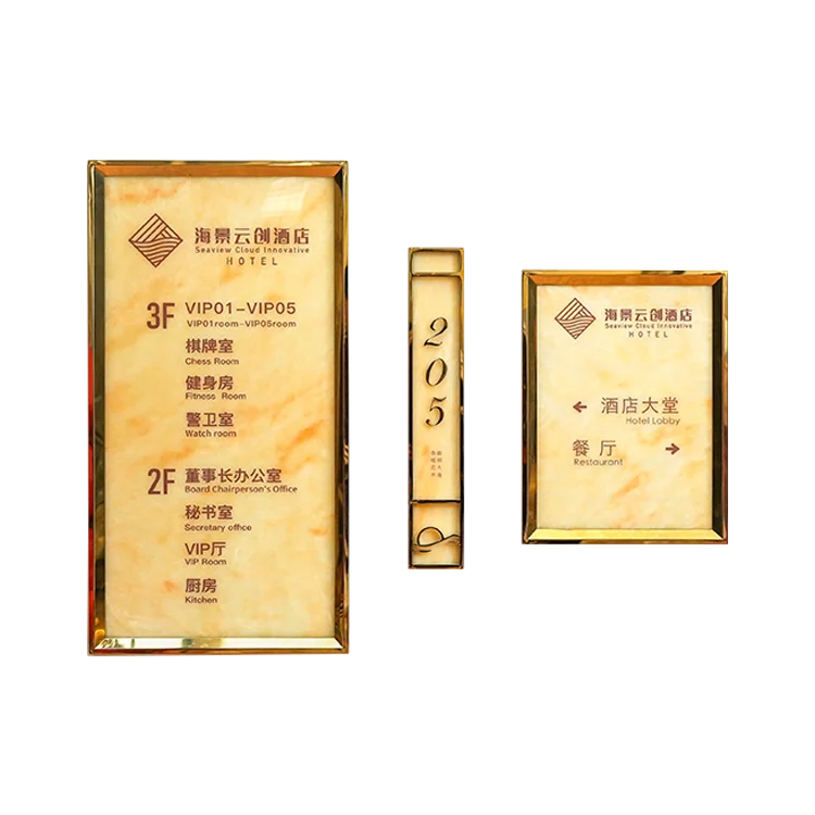 Золотая матовая вывеска из нержавеющей стали со светящимся вывеской табличка с номерами для кафе табличкой за пределами светового