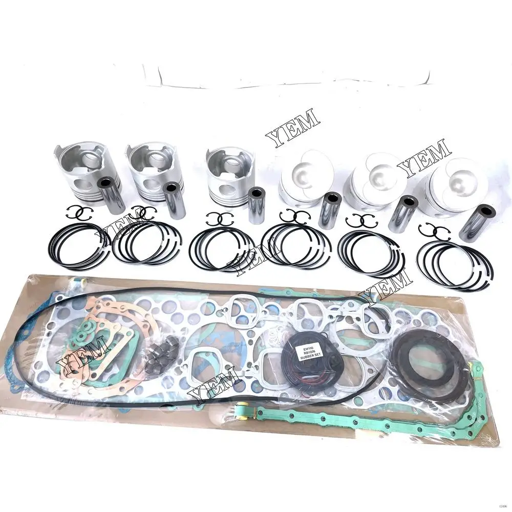 Engine Rebuild Kit With Cylinder Gaskets Piston Rings Fit for Hino EM100 Forklift Excavator Skid Steer Aftermarket Parts