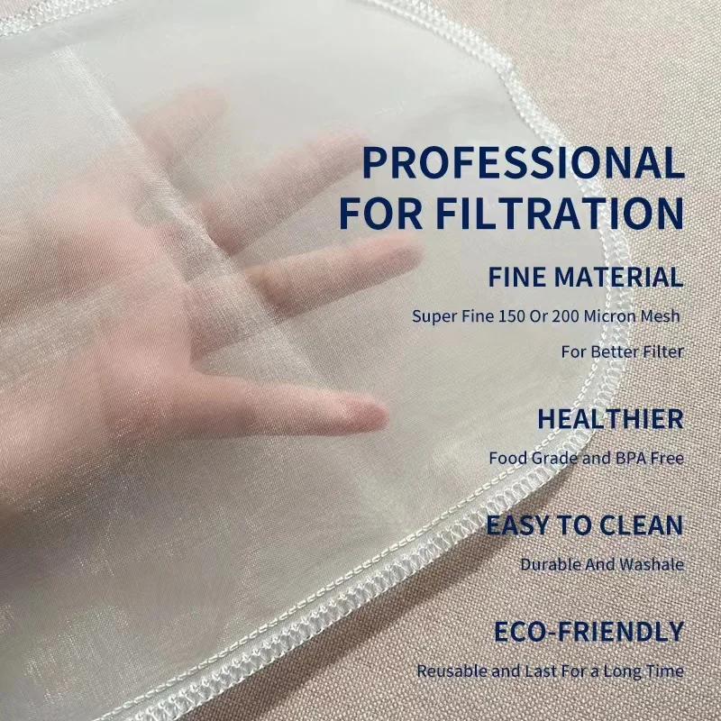 5 20 25 50 500 Micron Nylon Mesh Fabric Filter Bag Nut Milk Bag Micron Nylon Mesh Reusable Food Cloth Filter Bag