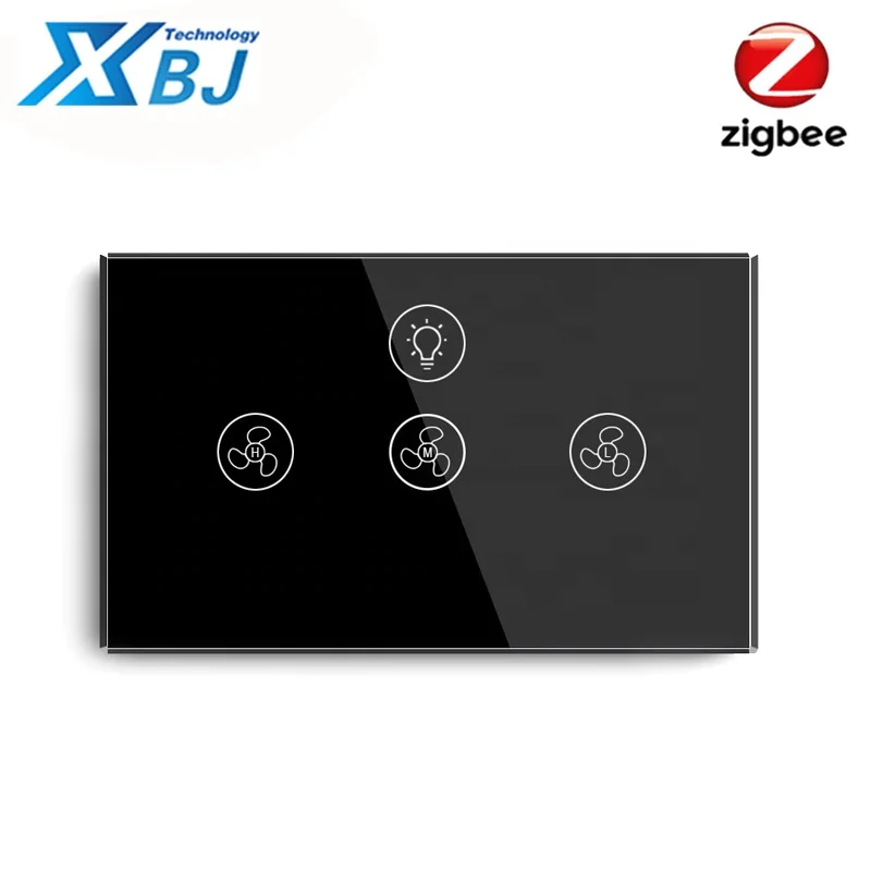 US Standard App Control Speed Alexa Google Home Control Fan Switch with Neutral Wire Light Zigbee Fan Smart Switch