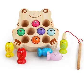 Cartoon Animal Fruits Toys Set Cutting Wooden Toys Cute Funny Rabbits Pull Along Toy Fishing Early Education Early Learning