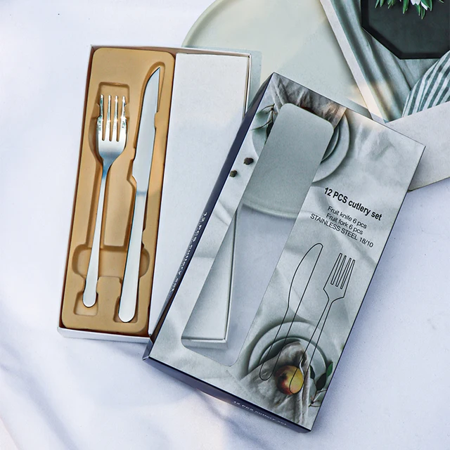 Factory Middle-East flatware stainless steel 18/10 Silver Cutlery 12pcs fruit knife fruit fork set
