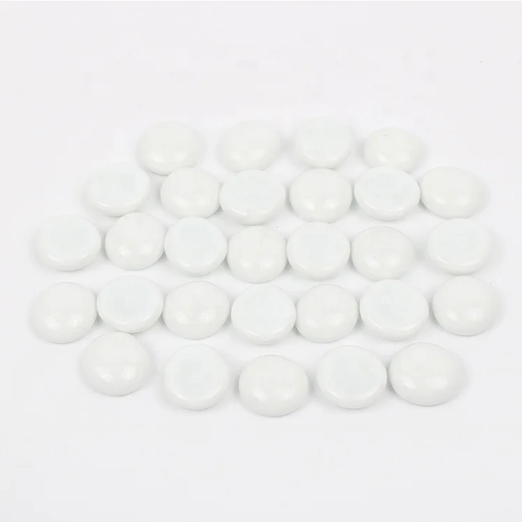 Домашний сад ваза украшение белые плоские стеклянные мраморы