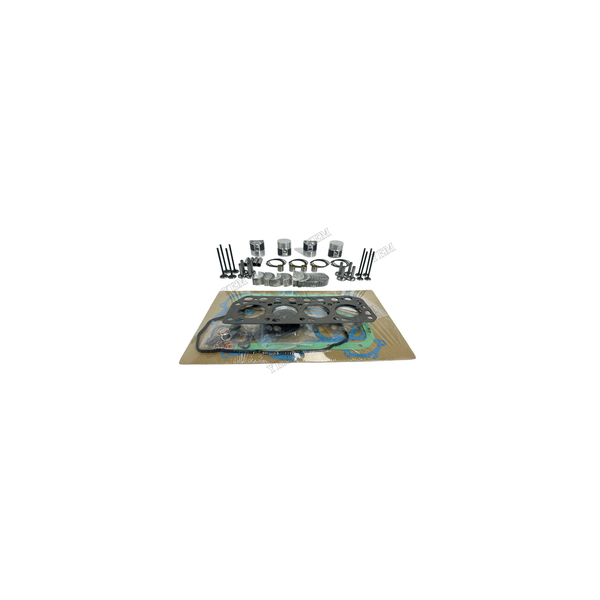 Repair Kit With Head Gasket Set Cylinder Piston Rings Bearing Valves Compatible for Mitsubishi K4B Heavy Equipment Engine Parts