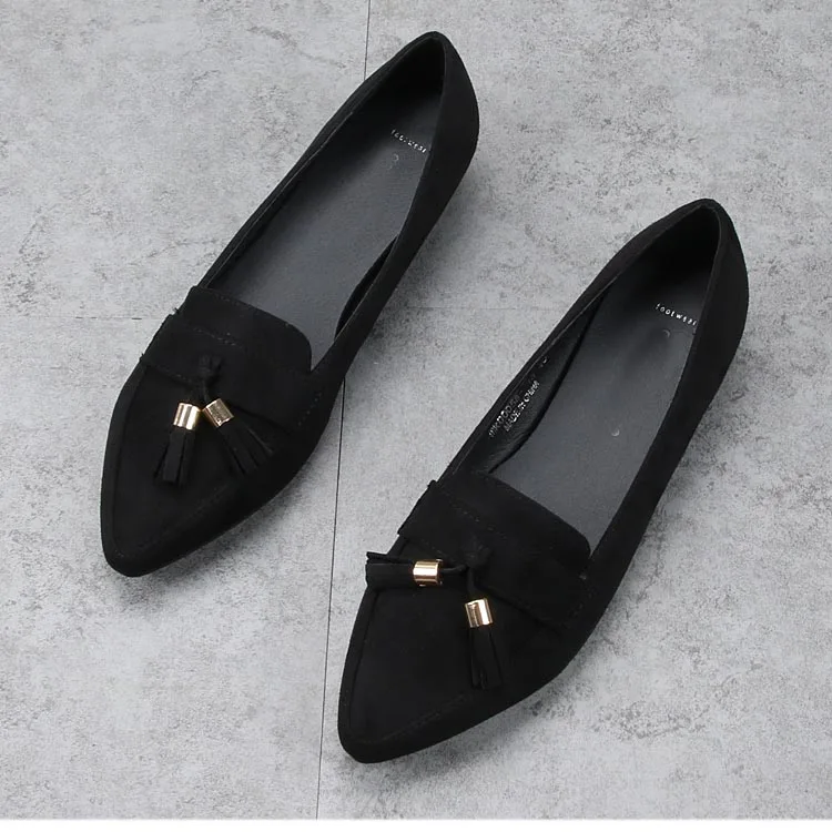 Классические женские балетки; Лоферы на плоской подошве; Модные туфли-лодочки с острым носком