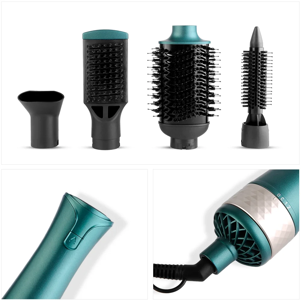Pritech 4 In 1 Hot Air Brush Set Professional One Step Volumizer Hair Dryer Brush Negative Ions