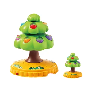 ITTL New Fun Electric Light Force  Featuring Fishing Woodpecker Music Rotating Fruit Toy Set for Kids