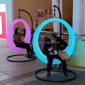 Outdoor LED Moon Swing Chair Decorative Lounge Chair for Garden and Patio