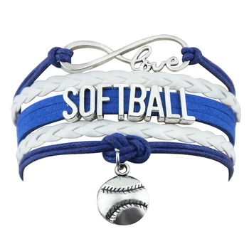 Factory Custom Made Infinity Love Softball Wrap Sports Gift for Softball Mom Fans Custom Dropshipping Mens Bracelets for Women