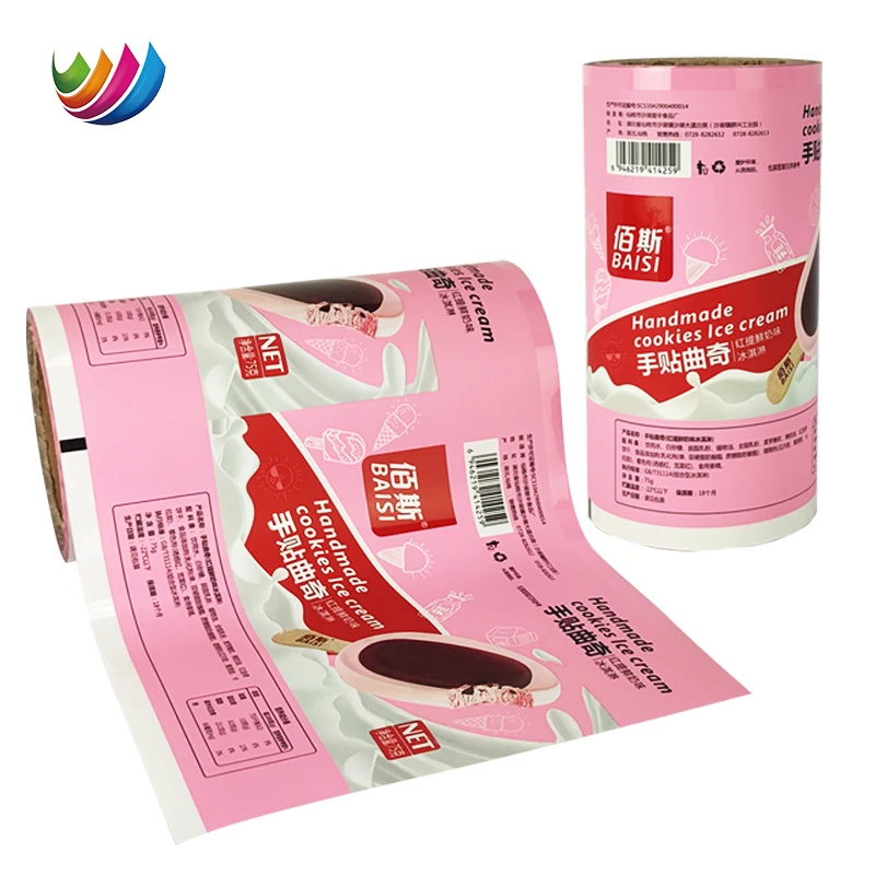 Customized Printing Flexible Automatic Packing Roll Film PE CPP Aluminium Film Ice Cream / Popsicle Laminated Film
