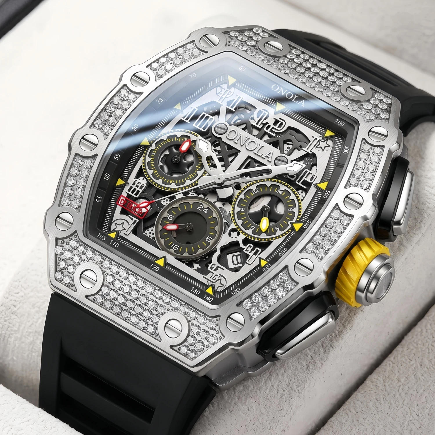 ONOLA 6826D Luxury Watch - Automatic Tourbillon Men's Chronograph