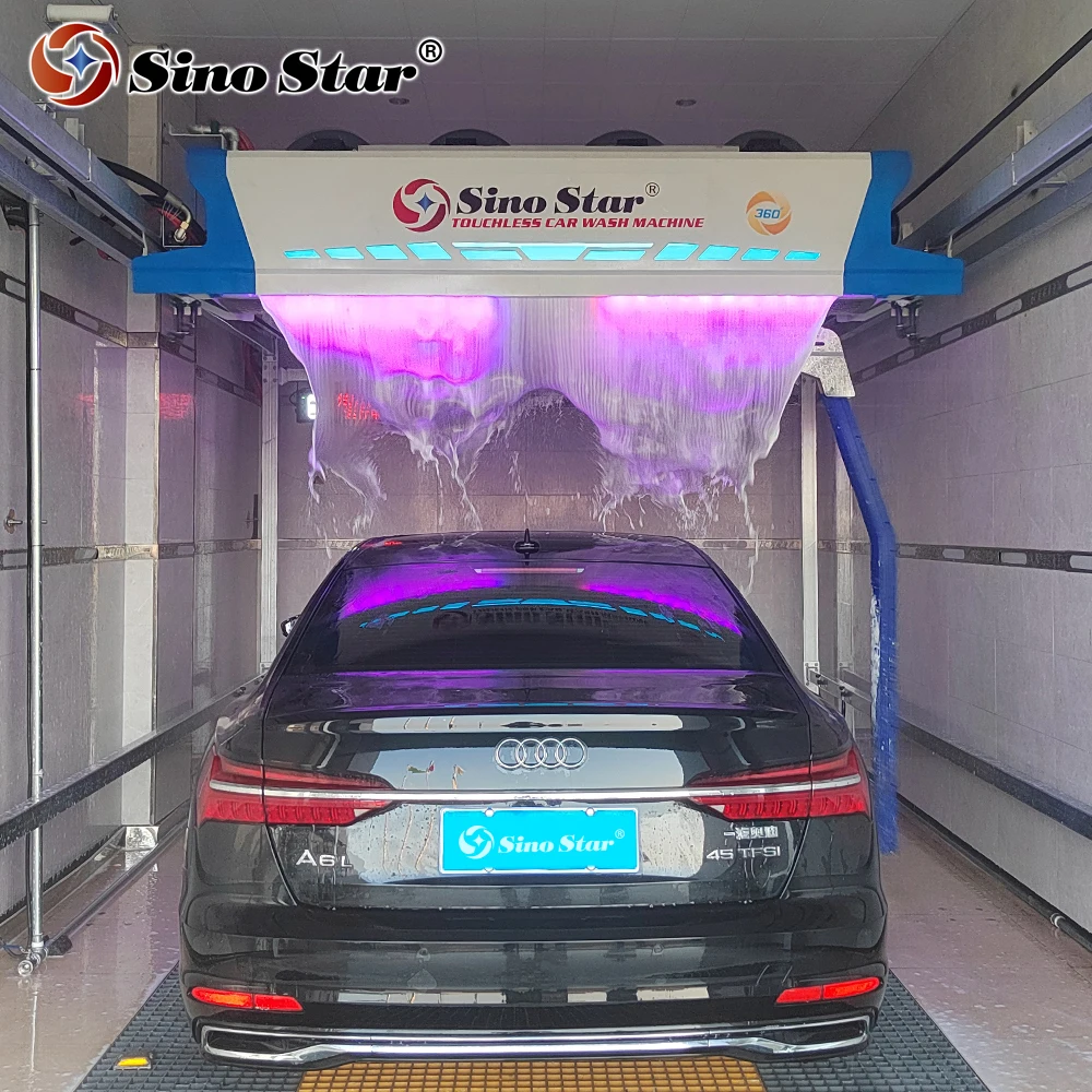 Sino Star Water Recycle System Automatic 360-degree High Pressure Touchless Brushless China Car Wash Machine