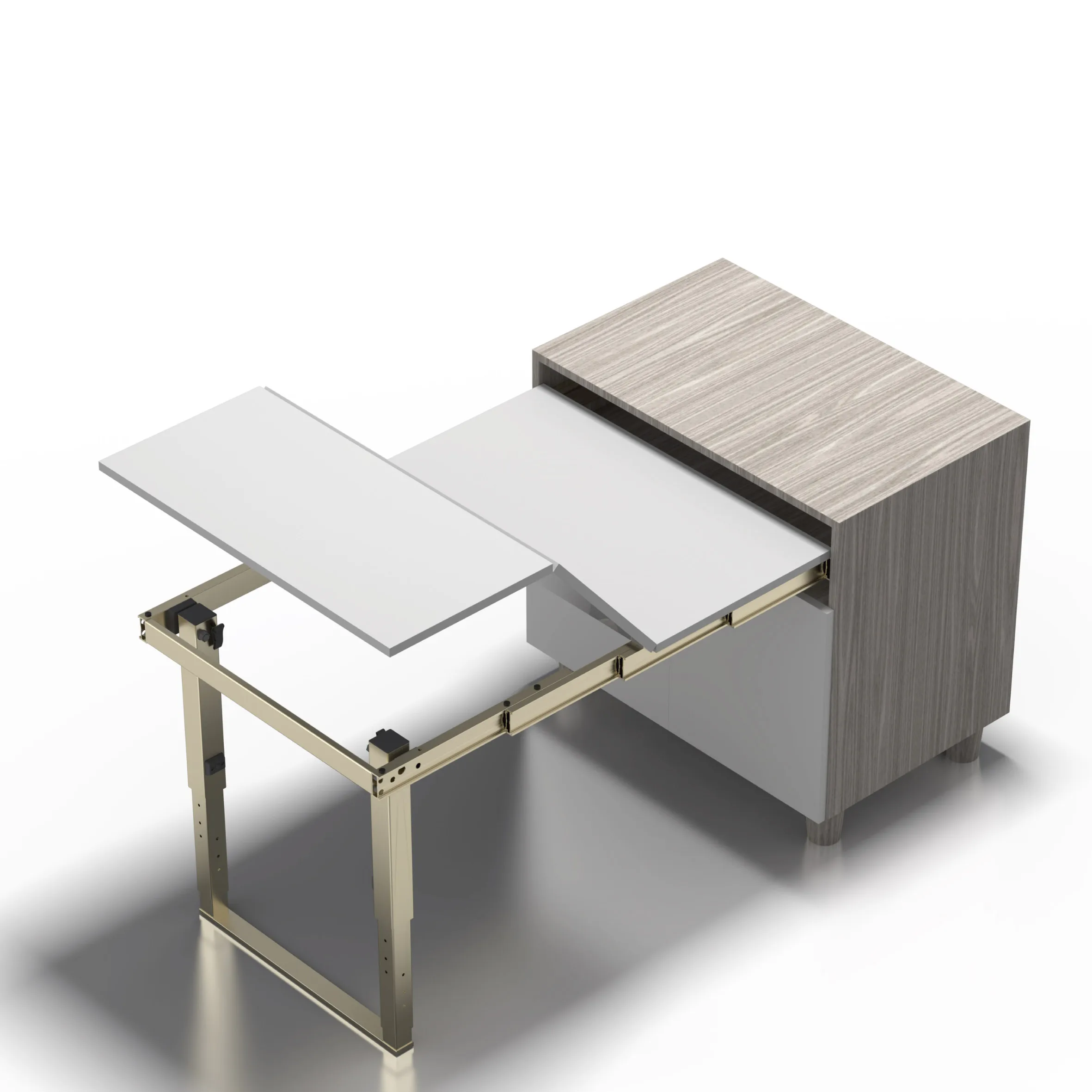 Hidden Pull Extendable Aluminum Alloy Table Multi-Sections Slide-Series A1-440 Kitchen Dining/Furniture Table Rail Mechanism