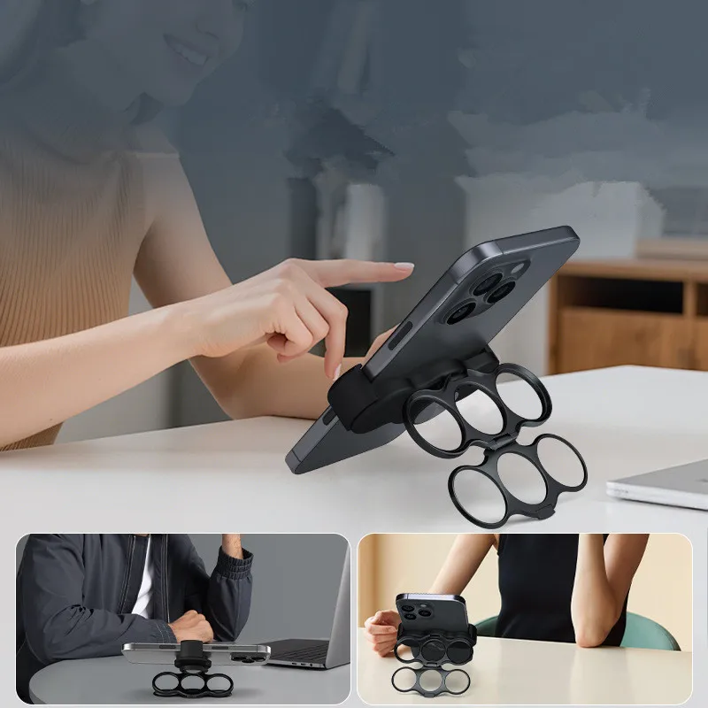 Compact Metal Phone Ring Stand with 360° Rotation