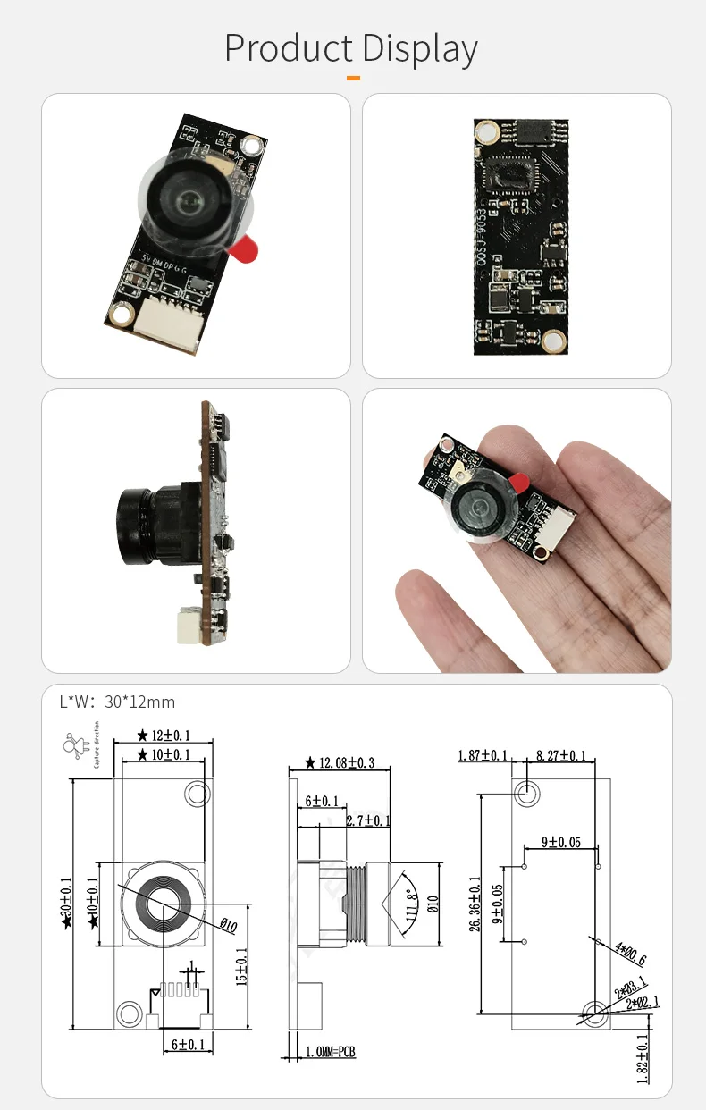 DGZX Customized 2MP 1080P Android Robot HD Wide Angle Face Recognition Compact USB Camera Module GC2083插图1