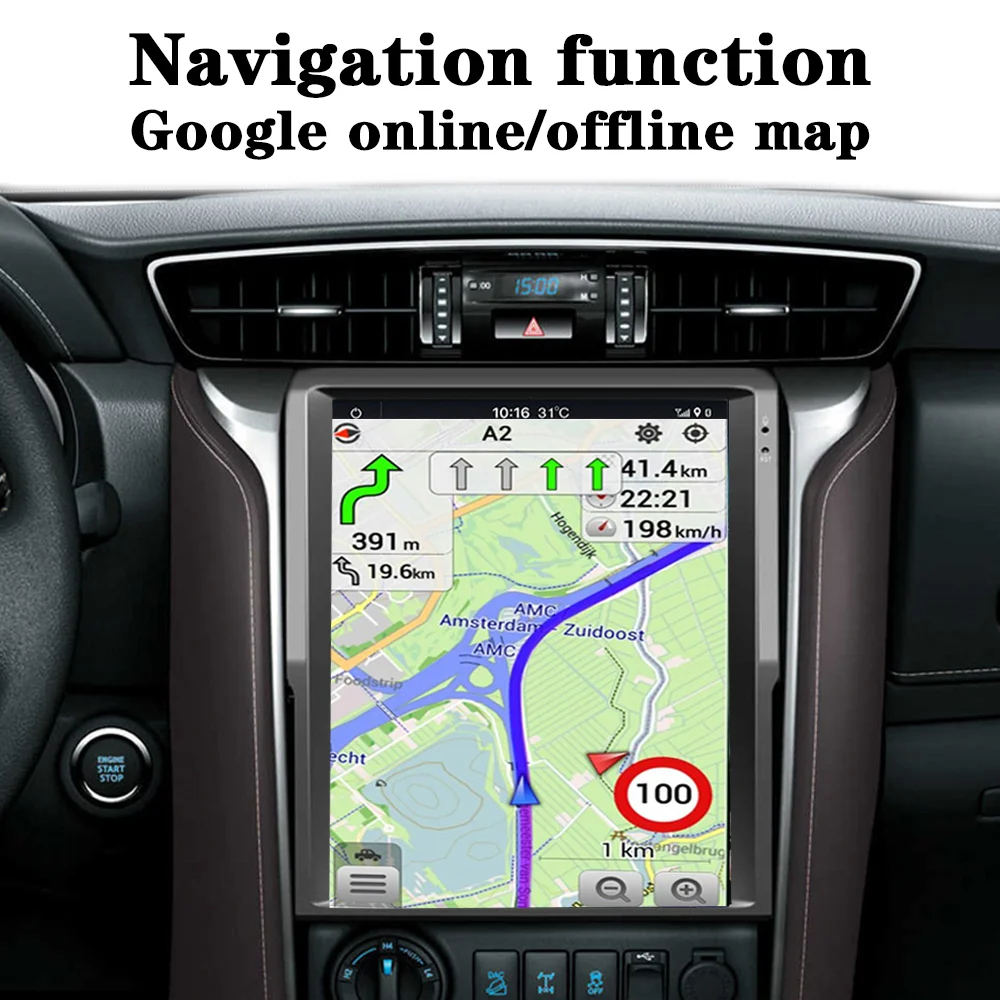 12.1" Vertical Screen Gps Navigation Android Car Radio for Toyota Fortuner HILUX Revo 2016-2020 Carplay 4G DSP Car Stereo