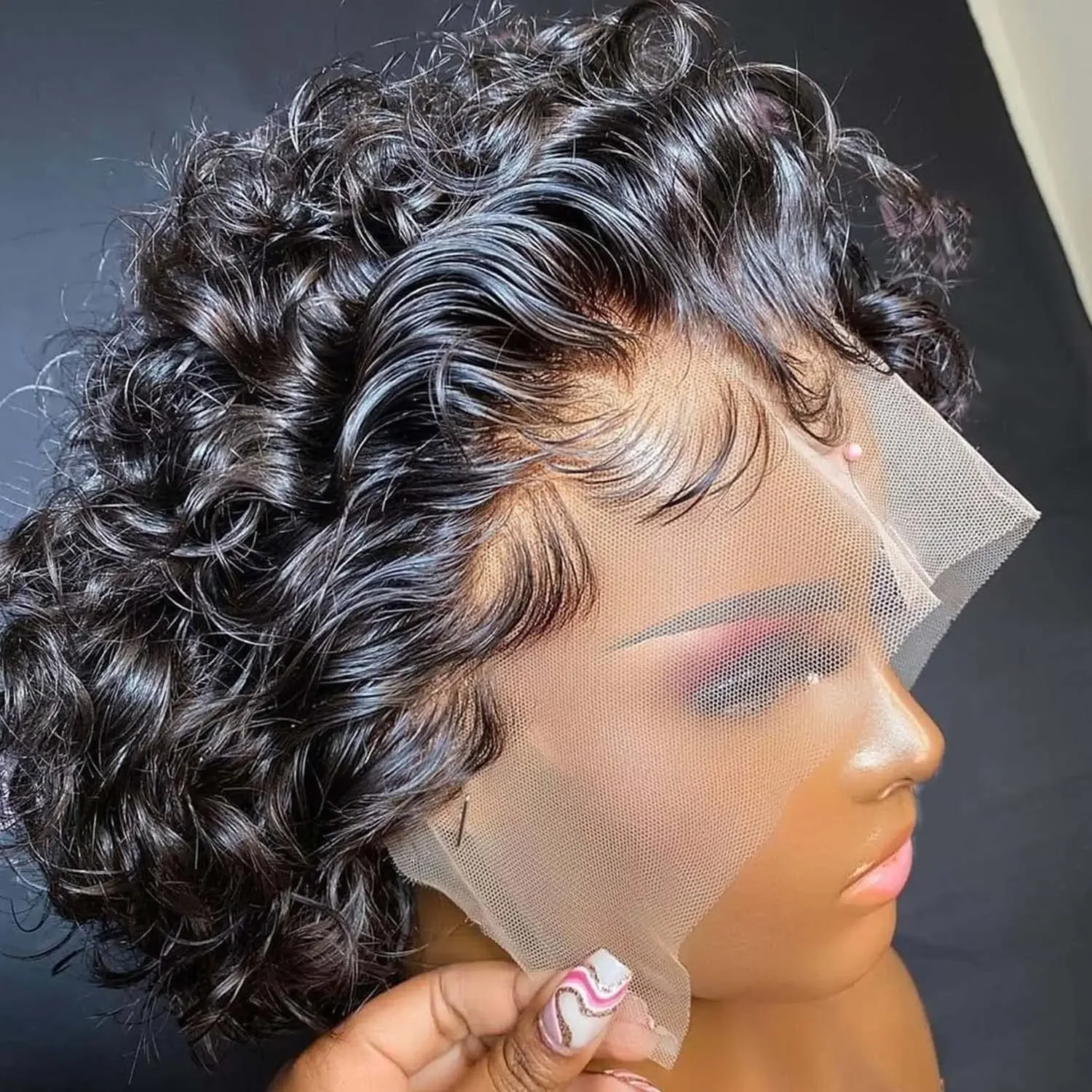 Short Curly Human Hair Wig Brazilian Remy Human Hair Short Pixie Cut Wigs Soft Cheap Wig Free Shipping For Black Women_voghion.com
