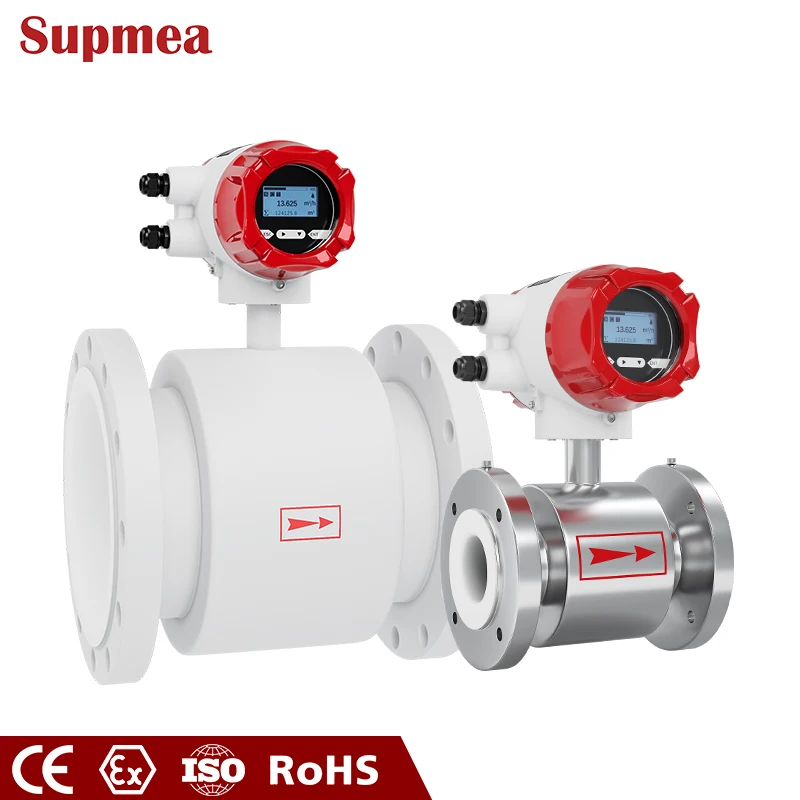 Digital Water Liquid Wastewater Flowmeter 4-20ma Rs485 Pulse Output Manufacturer Dn50 Electromagnetic Flow Meter