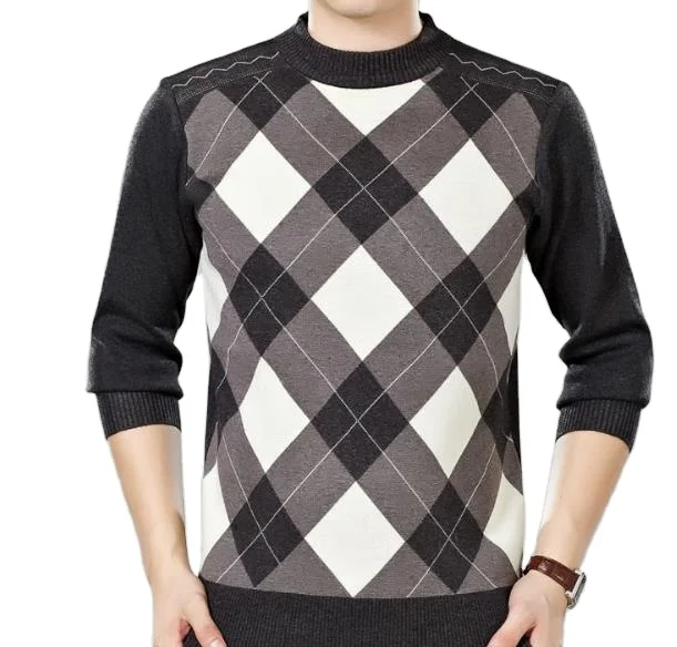 mens checkered sweater