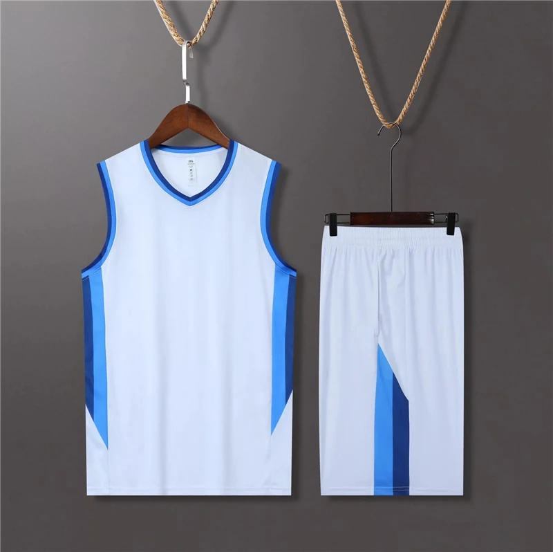 Polyester Blue Plain Basketball Jerseys