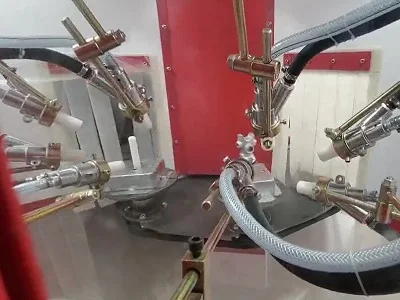 Multi Stations Automatic Sandblasting Continuous Rotating Platform Sand Blasting Machine