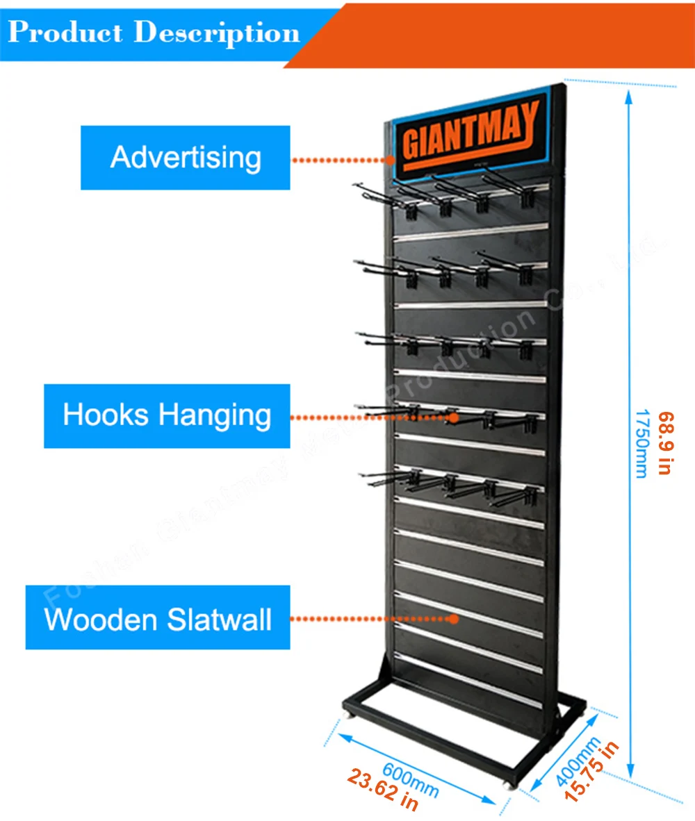 High Quality Metal Cell Phone Case Shop Slatwall Rack for Retail Store Shelve Mobile Accessories Display Stand
