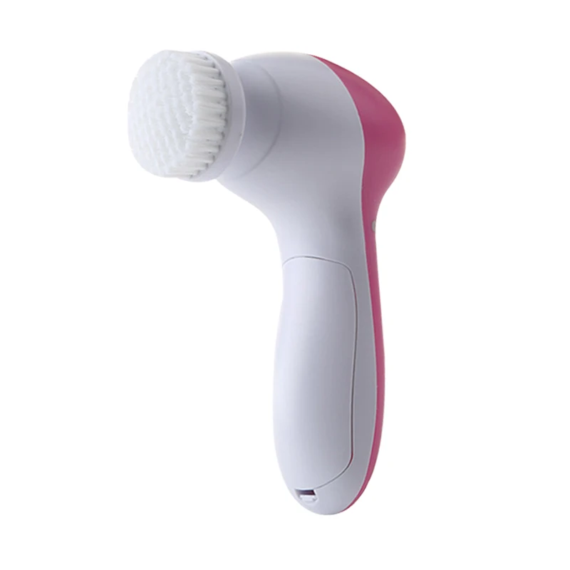 5 in 1 Face Exfoliating Electric Facial Cleaner Silicone Scrub Pore Cleaner Spin Sonic Facial Cleansing Brush for Home