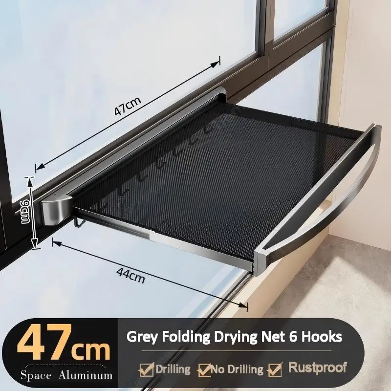 Wholesale Space Saving Hidden Retractable Drying Net No Drilling Foldable Wall Mounted Clothes Drying Mesh Rack Manufacturer
