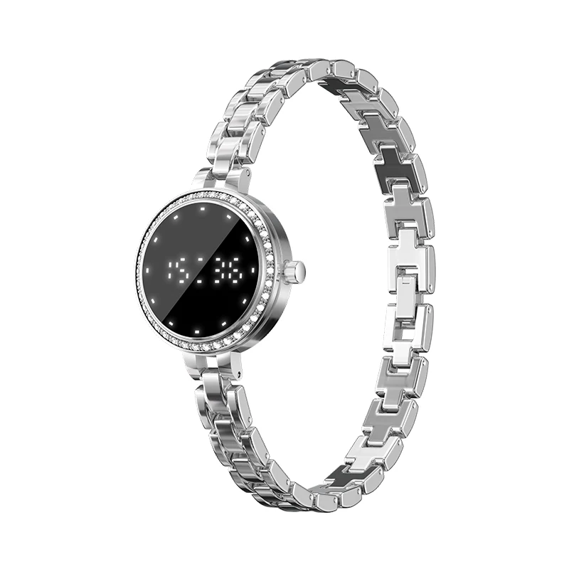 2026 Hot Smart Bracelet L6 for Women, 0.8inch Digital Screen Steps Count Multiple Exercise Mode Message Reminder Gold Silver