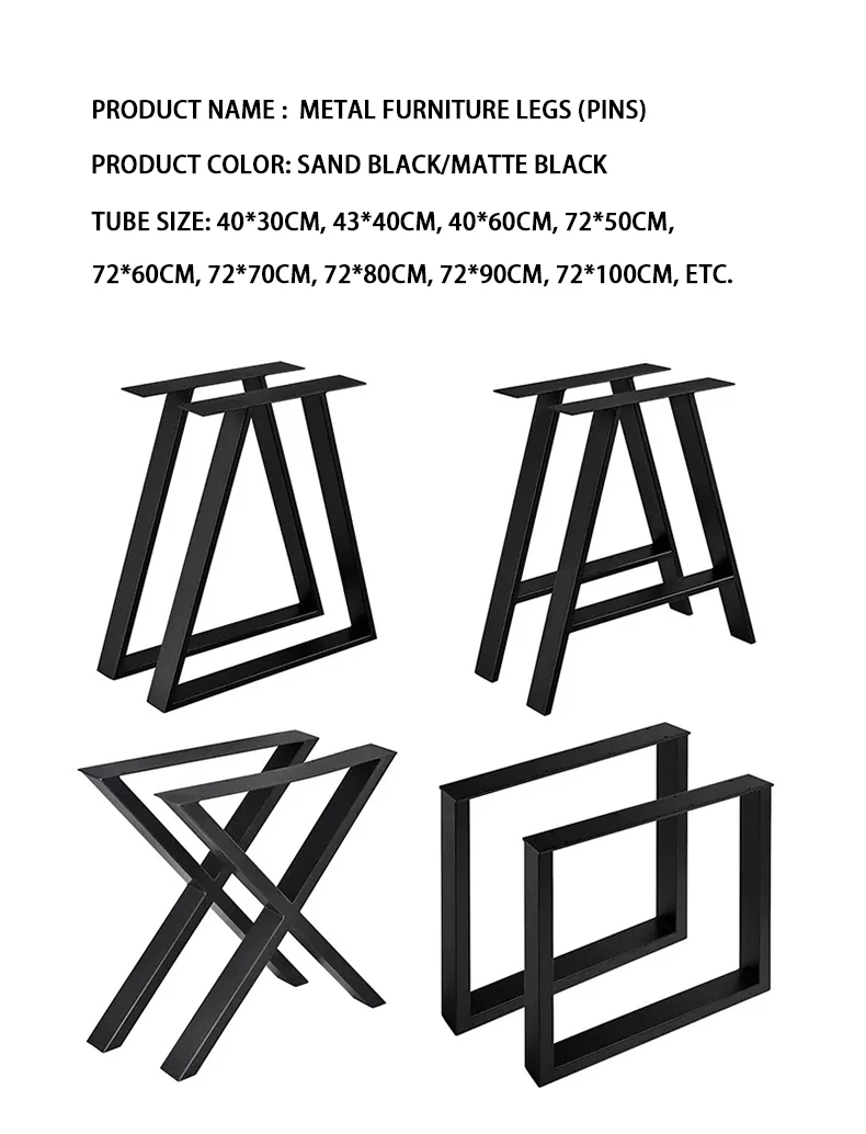Furniture Legs Black Steel Table Legs X Cast Iron Coffee Dining Table
