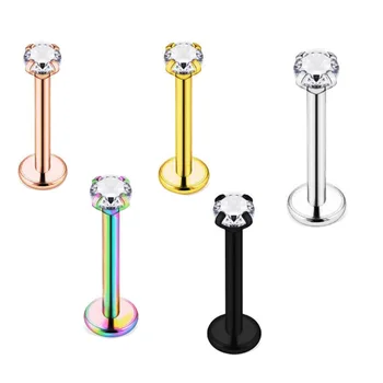 20g 1mm Fashion Labret Rings Lip Studs Surgical Steel Tragus Bars Helix Ear Cartilage Earrings Piercing Body Jewe