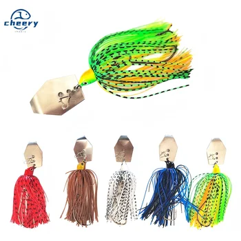 CHEERY Wholesale Blade Bait with Rubber Skirt Buzzbait Fishing Lures Chatter Bait Bladed Jigs Lures – Soft Lure – view 2