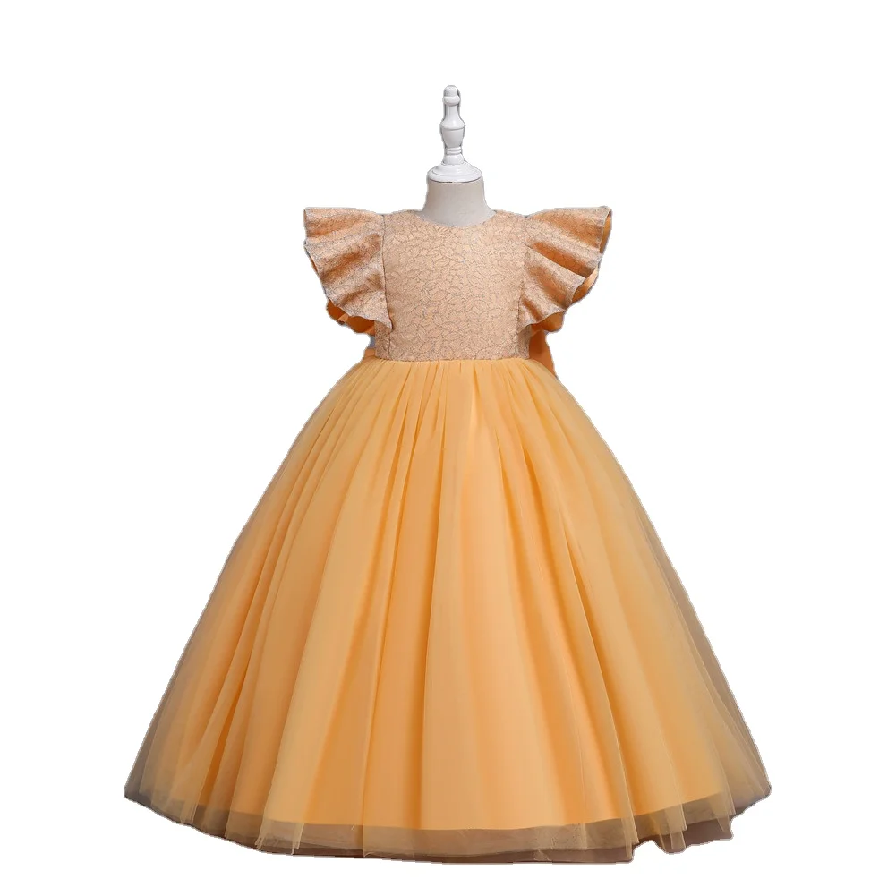 gold plus size birthday dress Lucky Blooms Embroidered Ruffle Dress main image 0