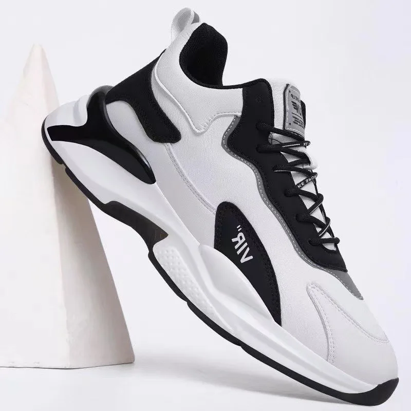 New men's shoes fashion casual sneakers thick soled tide shoes breathable flying woven daddy shoes