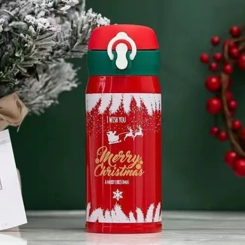 New Year Stainless Steel Thermos Cup Christmas Wedding Gift Water Bottle Customizable Logo