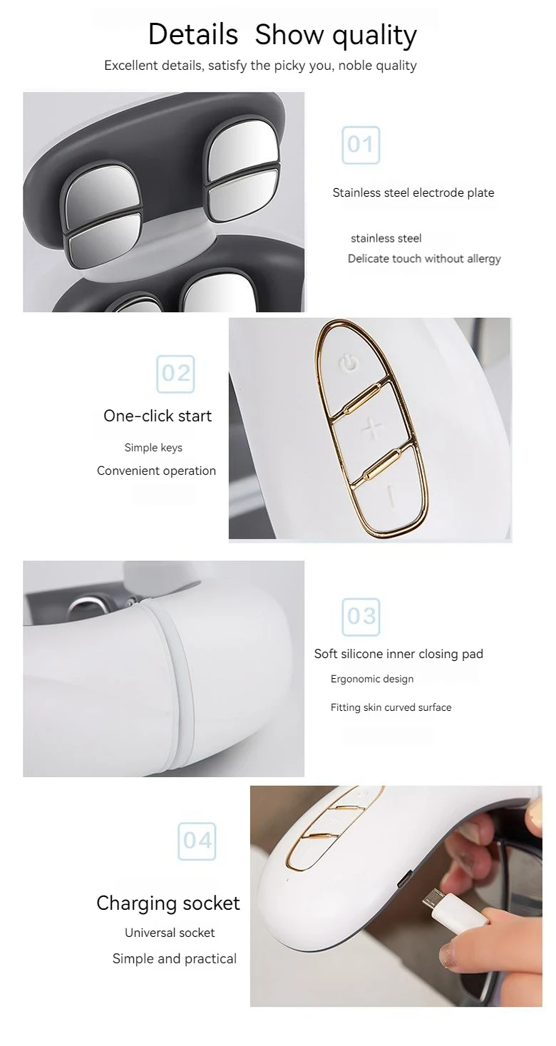 2023 Cervical Massage Kneading Neck and Shoulder Massager Relaxer Mini Smart Heating Pulse Neck Massage Neck Pain