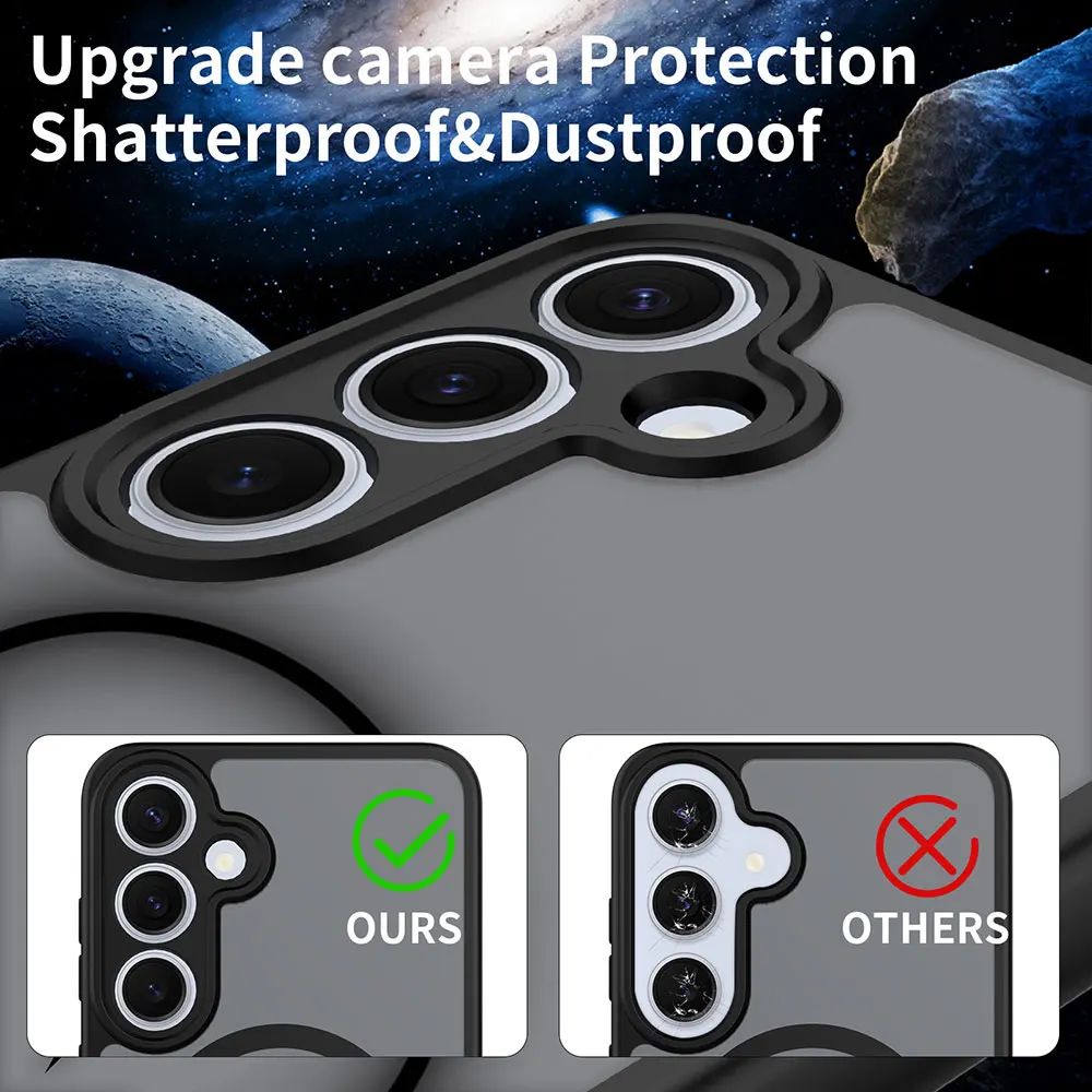 product laudtec magnetic for galaxy s25 case 16ft drop resistant matte skin feeling back cover shockproof slim cellphone-2